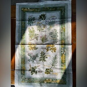 Collector’s Irish Linen Tea Towel - Garden Herbs by Pat Albert